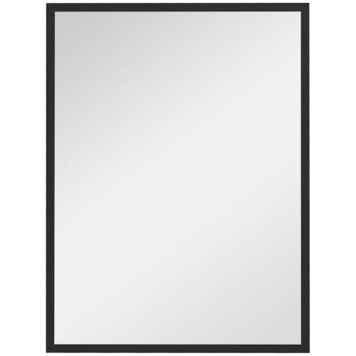 HOMCOM Miroir Mural Rectangulaire 60 x 80 cm, Cadre en Bois Noir