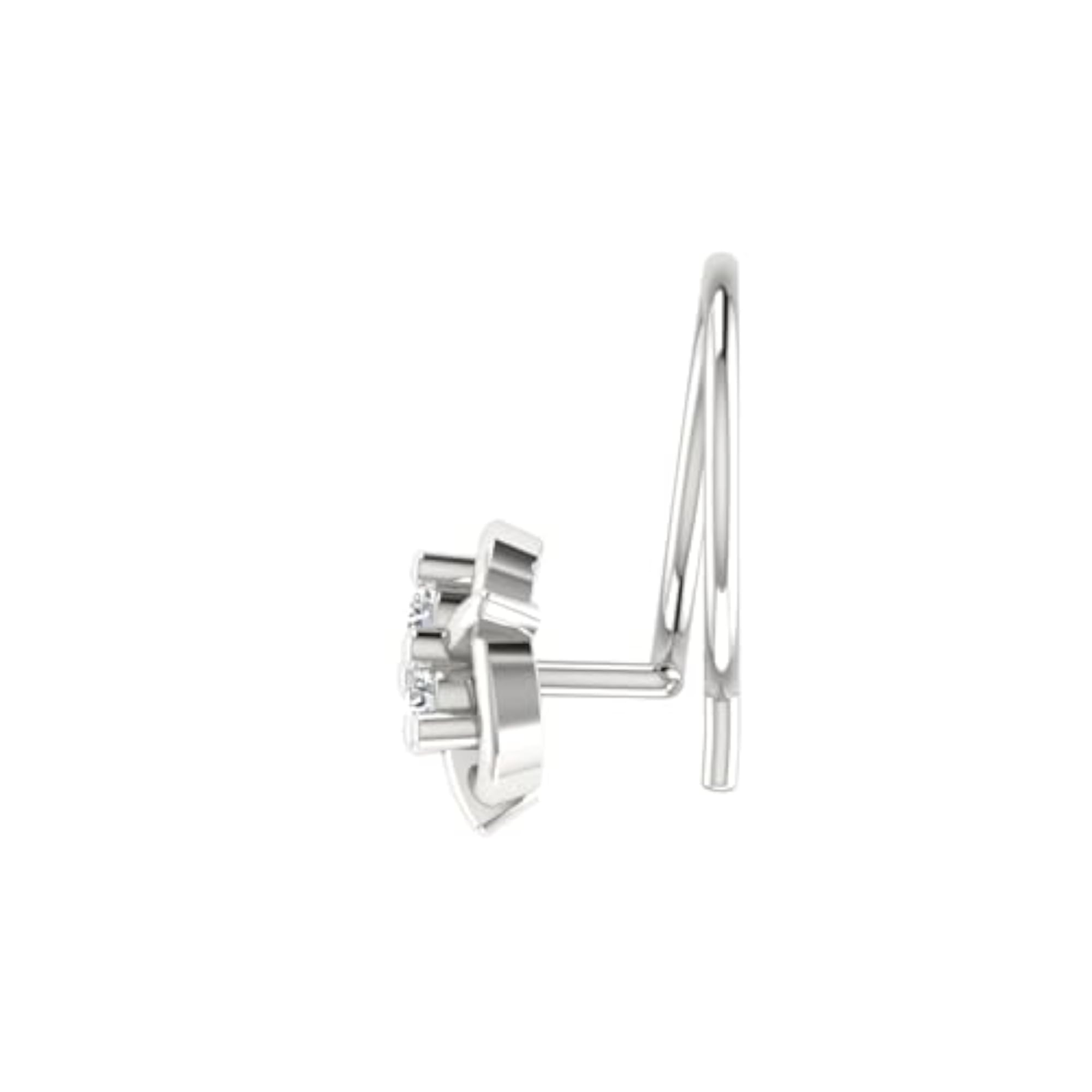 Women's 14Kt White Gold Stud Nosering, Elegant