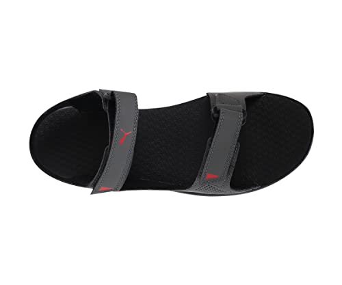 Image of Puma Men's Sandal Dark Shadow Black-High Risk Red Flat Sandal-11 UK (33983803)