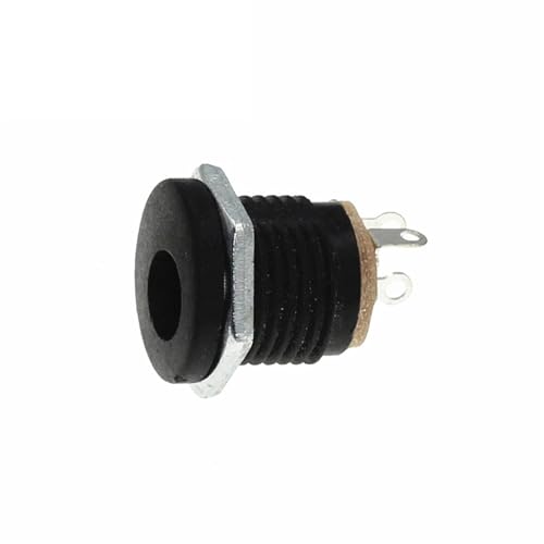 Conector de CC DC-022 de 5,5 x 2,1 mm toma hembra de 3 pines con tuerca roscada 10 unidades