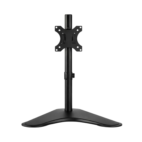 Image of RISSACHI Monitor Stand for Desk, Freestanding Single Monitor Arm, Height Adjustable Mount for 14-27 Inch Screens, Supports Up to 25kg, VESA 75x75 & 100x100 mm