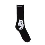RIPNDIP Lord Nermal Novelty Socks, Funny Socks for Men with Cats, Fun Socks for Women and Men, Crazy Cat Ankle Socks (Black, One Size)