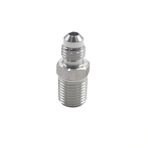 Image of HFS(R) 1 /4 inch NPT Male to 1 /4 inch SAE Male Flare Tubing Adapter Hose Connector Pipe Fittings 304 Stainless Steel