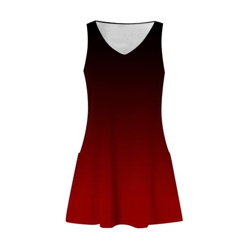 Image of Summer Dresses for Women 2026 Casual V Neck Sleeveless Sundresses Boho Beach Tank Dresses with Pockets