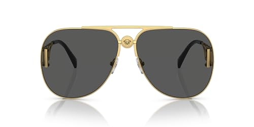 Versace Unisex Sunglasses Gold Frame, Dark Grey Lenses, 63MM3