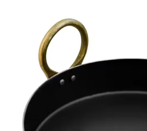 Image of Heavy Bottom Stainless Steel for Cooking | Iron Kadai for Deep Frying | Nonstick Induction Kadai | Biryani Pot for Perfect Cooking (9 INCH JALEBI KADAI)