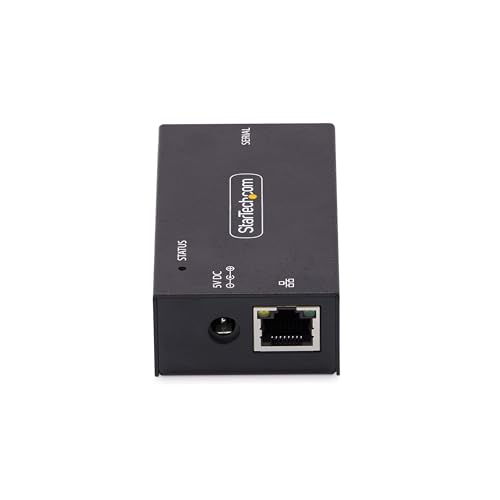 Image of StarTech.com 1-Port Serial to Ethernet Adapter, IP Serial Device Server for Remote RS232 Devices, Wall /DIN Rail, LAN to DB9, TAA