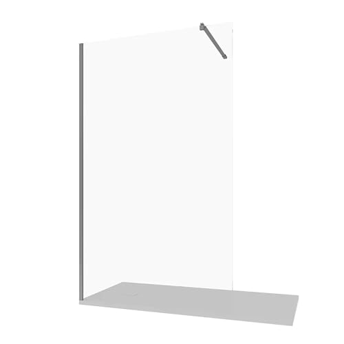 Box Doccia Walk-In 80 Cm Altezza 200Cm Parete Fissa Vetro Temperato Trasparente Da 10Mm Con Trattamento Anticalcare Braccio Telescopico SUS304 Profili Alluminio Cromato - 2