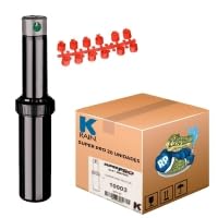 K-Rain SuperPro Aspersor de Riego Ajustable 360°, Inserto 3/4 Pulgadas con Boquillas de Repuesto, Caja de 20 Unidades