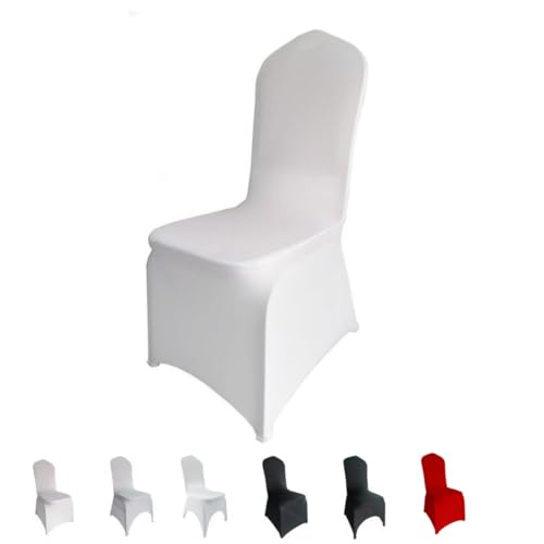 jiaorui 100PCS Housse de Chaise,Arcée Blanc,Le Noir,Couleur,Universelles,pour Mariage Événements Scène Fête Décoration (Blanc A, 100 Pièce)