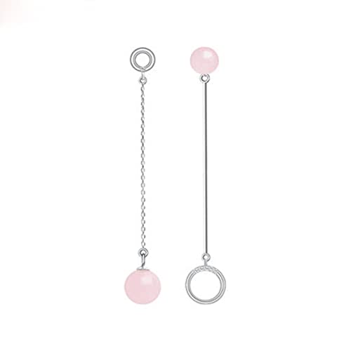 Pendientes de plata 925 largos antialérgicos para fiesta con colgante redondo cómodo