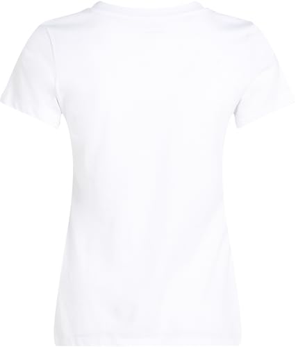 Calvin Klein Damen T-Shirt Kurzarm Logo Neckline Slim Fit, Weiß (Brilliant White), XXS – Ansicht 6