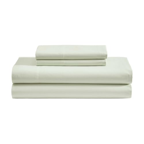 Image of Laura Ashley - Cotton Percale Twin Sheet Set with Pillowcase, Deep Pocket