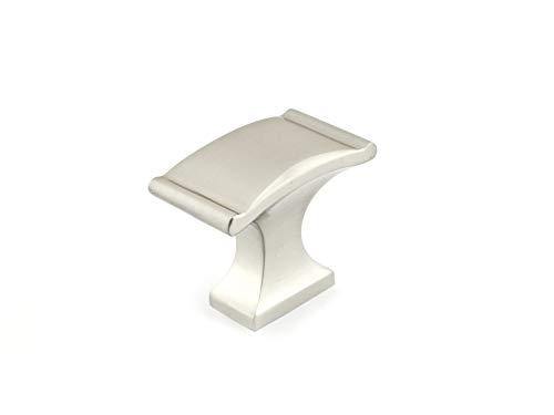 Image of Richelieu Hardware BP260637195 Teramo Collection 1 3 /8-inch (35 mm) x 13 /16-inch (20 mm) Brushed Nickel Traditional Rectangular Cabinet and Drawer Knob for Kitchen, Bathroom, and Furniture