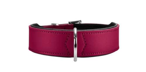 HUNTER Hundehalsband BASIC, Farbe: schwarz, Pflegeleichtes Spaltleder, Raffinierte Nahtführung, Dezentes Design, Größe: 60
