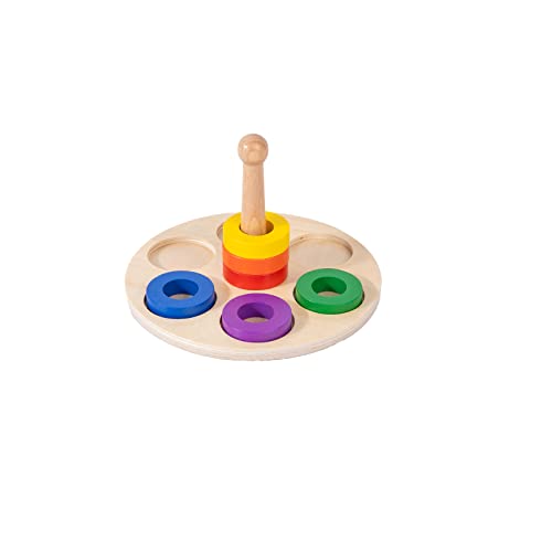 Adena Montessori Wooden Ring Stacking Toy for Infants