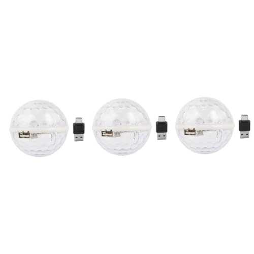 DOITOOL 3pcs Usb Powered Mini Disco Stage Light Led Sphere for Parties Dj Events Ktv Bars and Portable Design for Dynamic Atmosphere