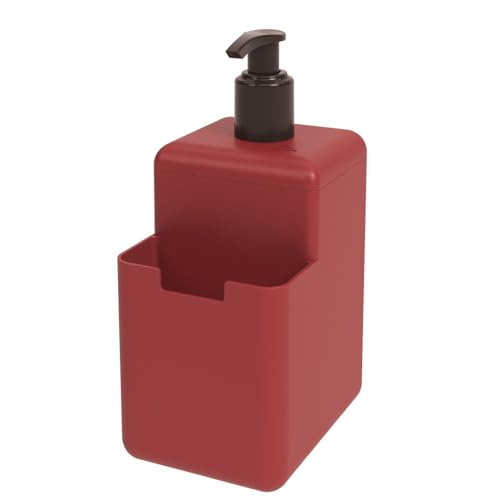 Dispenser Single, 500ml, 8 x 10,5 x 18,2 cm, Vermelho Bold, Coza