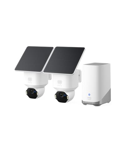 eufy Security eufyCam E42 Camara vigilancia WiFi Exterior Solar, Giro de 360°, Seguimiento con IA, resolución 4K, luz es
