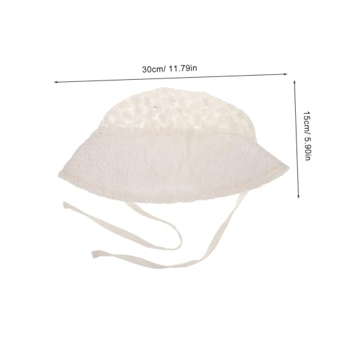FRCOLOR Wide Brim Sun Hat Lightweight Beach Hat Breathable Summer Vacation Hat for Outdoor Activities Cute Floral Design White2