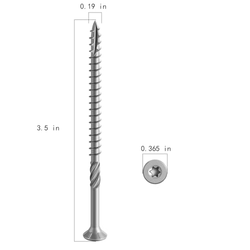 Image of Wensilon 10 * 3-1 /2 inch 304 Stainless Steel Deck Screws, (975pcs) 15 lbs.Exterior Wood Screws, Rust Resistant epoxy Coated, Bronze, T25 Star Bit