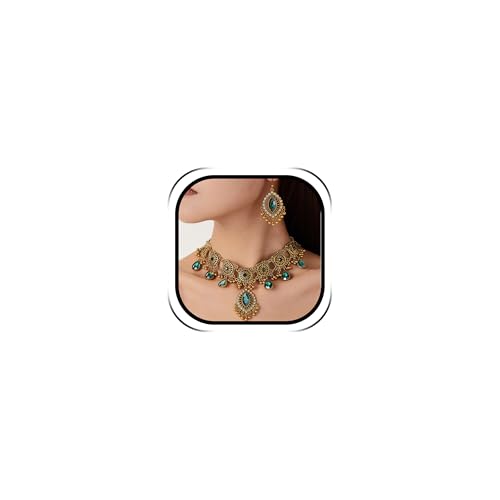 Frodete Indian Jewelry Sets for Women Traditional Bohemian Wedding Jewelry Set Indian Dresses for Women Oxidized Ethnic Party Prom Wear