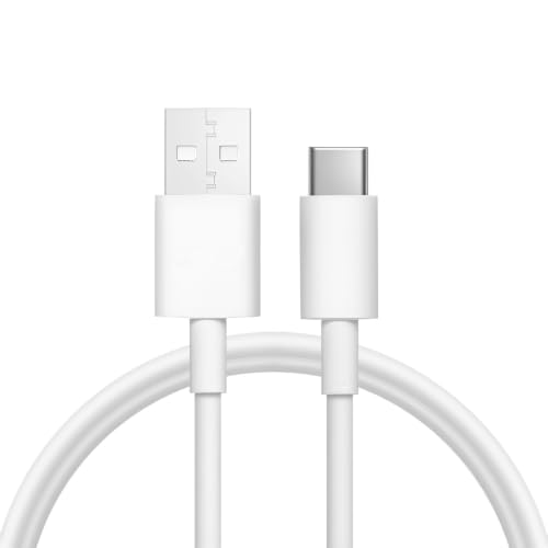 Image of USB to Type-C cable Compatible with Galaxy S21 FE - 100 cm White Cable, 65W Power, Stable Connection, Reliable Signal Transmission, High-Speed Charging Cable