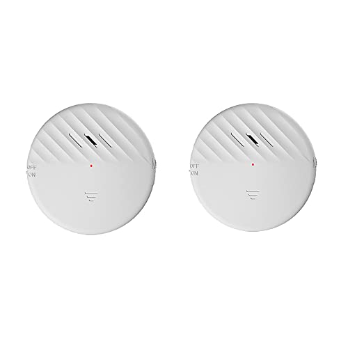 Lancoon Sensor de Alarma vibratorio de Puerta Blanco 2 Paquetes 125dB Detector antirrobo de Rotura de Vidrio Delgado Fuerte con sensibilidad Ajustable para Seguridad en el hogar