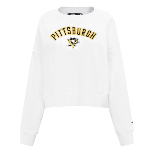 Pro Standard Womens NHL Pittsburgh Penguins Classic Chenille Crewneck Sweatshirt White L