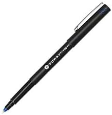 FORAY(R) Rollerball Pens, Fine Point, 0.7 mm, Black Barrel, Blue Ink, Pack of 36