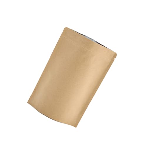 AUTSUPPL 50 piezas Bolsas Kraft con Cierre Hermético de Papel Aluminio Resistentes la Humedad y Reutilizables Unidades para Almacenamiento de Alimentos y Té