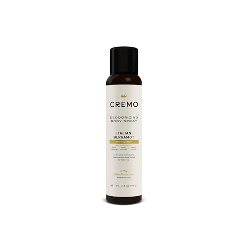 Cremo Italian Bergamot Body Spray, A Sophisticated Blend of Bergamot, Neroli Blossom, and Fresh Vetiver, 3.5 Fl Oz