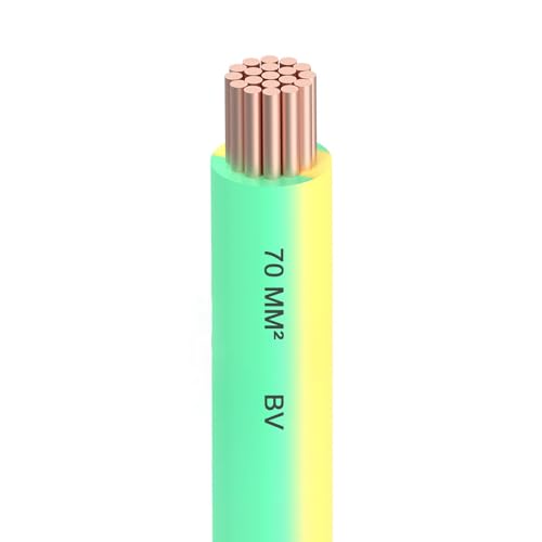 Cable 70 mm² cobre aislante amarillo-verde para instalación eléctrica