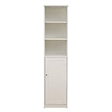 AYily Badezimmer-Aufbewahrungsschrank-Organizer 37x30x160cm Badschrank Weiss Badezimmerschrank 3-Stufiges Regal Freistehender Unterschrank für Schlafzimmer