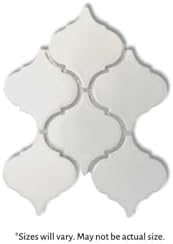 Splash Cascade Arabesque (2.5" x 2.25") White Mosaic Tile (Sample (Swatch))