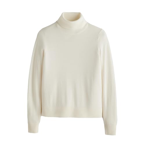 Pendleton Women's Merino Classic Turtleneck Sweater - 100% Merino Wool, Soft Knit Pullover, Relaxed Fit, Comfortable and Stylish Long Sleeve Top with Ribbed Cuffs and Hem - Ivory