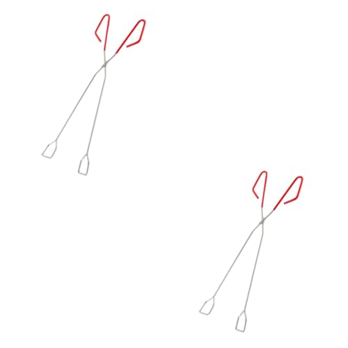 Milisten 2 Piezas Pinzas Inoxidable de Barbacoa y Camping Herramienta de Agarre Fuegos Exteriores y Resistente y Práctica