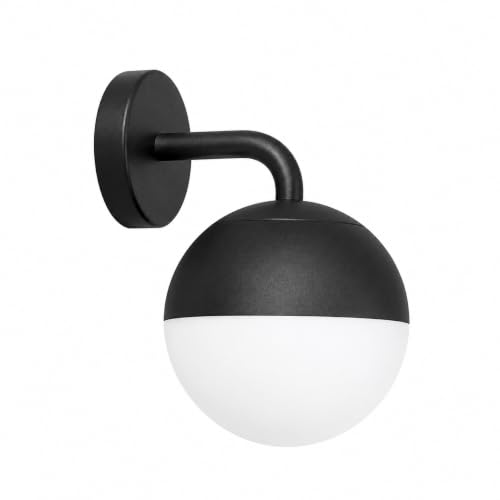 M Ledme Aplique de Pared Exterior Serie Cam - Casquillo E27, IP44, Acero Negro, Potencia 40W. Adecuado para Jardín, Terraza, Fachada (No Incluye Bombilla)