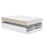 DEKIT - Pack Ahorro Dormitorio Canapé LAN con 1 Colchón viscoelástico Nova 135 x 190 cm, Altura 20 cm