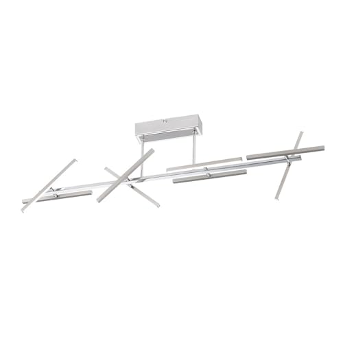 WOFI Deckenleuchte, 8-flammig Montreal 8 x LED / 3, 8 W, 9 x 20, 5 x 106, 5 cm, 3000 k, 240 lm, Energieeffizenzklasse A, nickel matt/chrom 9394.08.54.0000