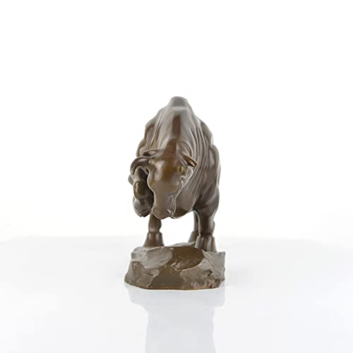 Fairyville Charging Wall Street Bull - Pure Copper Bull Statue - Brass Sculpture Collectable Table Decor - Figurine For Home Decorations And Office Business Gift (Medium 10.2'', Brown) #TOP1