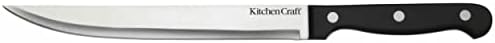 KitchenCraft KCKNB15 Kitchen Knife Set and Knife Block, 5 Piece Stainless Steel Cutting Set, Black