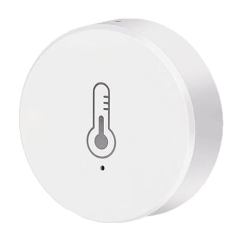 MoSundi Sensor inalámbrico de temperatura y humedad TUYA ZigBee, monitor inteligente para toda la casa con alertas en tiempo real, color blanco