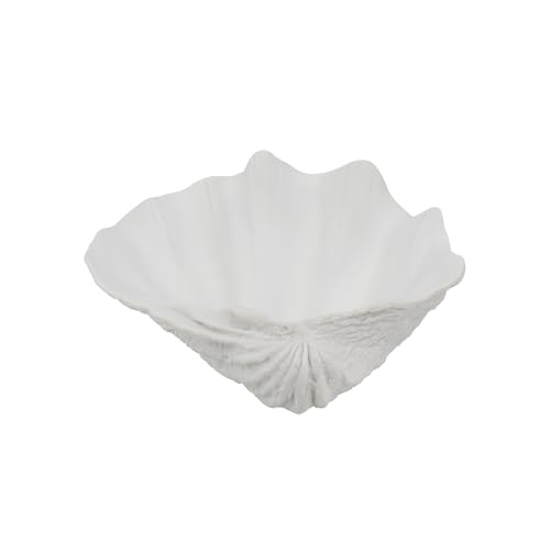 ALIWINER Small White Scalloped Clam Shell Bowl Sea Shell Decor for Nautical Beach...