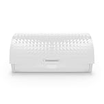 Tower T826206WHT Solitaire Roll Top Bread Bin, Stainless Steel, White, H19, W39, D27.5cm