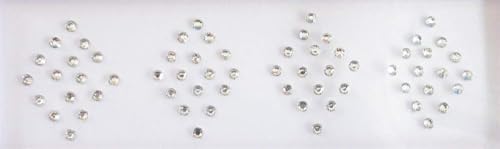 60 Crystals Stickers 2 mm Fake Nose Stud, Silver Fake Nose Stud, Self Adhesive Nose Stud, Costume Jewels Online