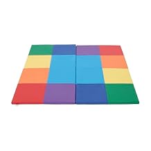 ECR4Kids SoftZone Square Dance Folding Activity Play Mat, 48in Square, Baby Essentials, Assorted