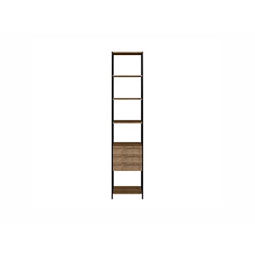 Casabianca Furniture Hip 23 Clark Bookcase In Walnut Melamine With Black Painted Metal Frame. #TOP4