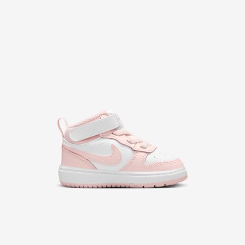 Nike Court Borough Mid 2 Baby/Toddler Shoes (CD7784-122, White/Echo Pink)3