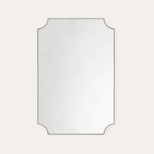 Image of TEHOME Oil Rubbed Bronze Bathroom Vanity Mirror, Dark Bronze Asymmetrical Bathroom Mirrors, 20x30''